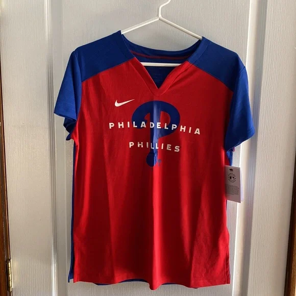 Nike dry fit Philadelphia Phillies V neck T shirt, medium NWT - Picture 2 of 11